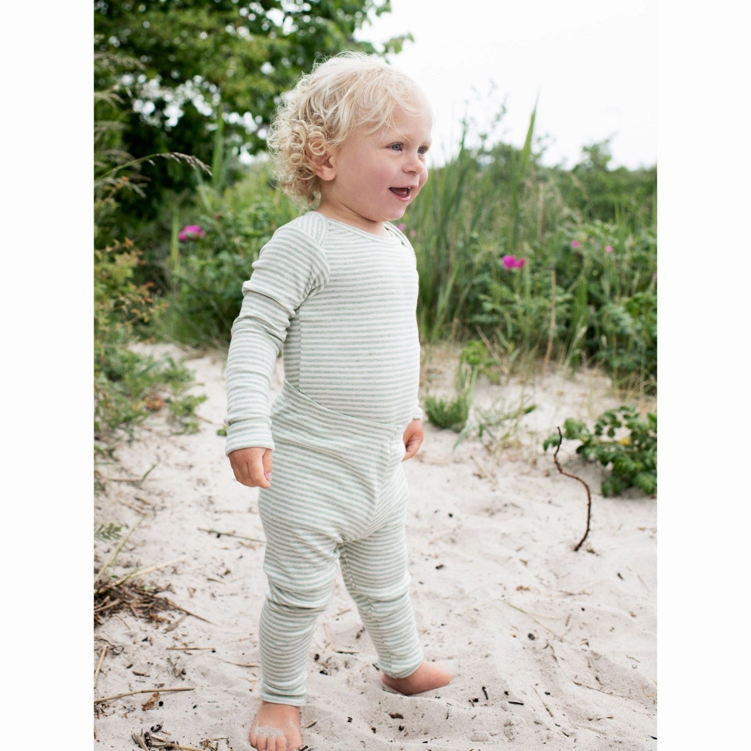 Motion Ready Trendy Layer Serendipity Jade/Offwhite Baby Leggings Stripe