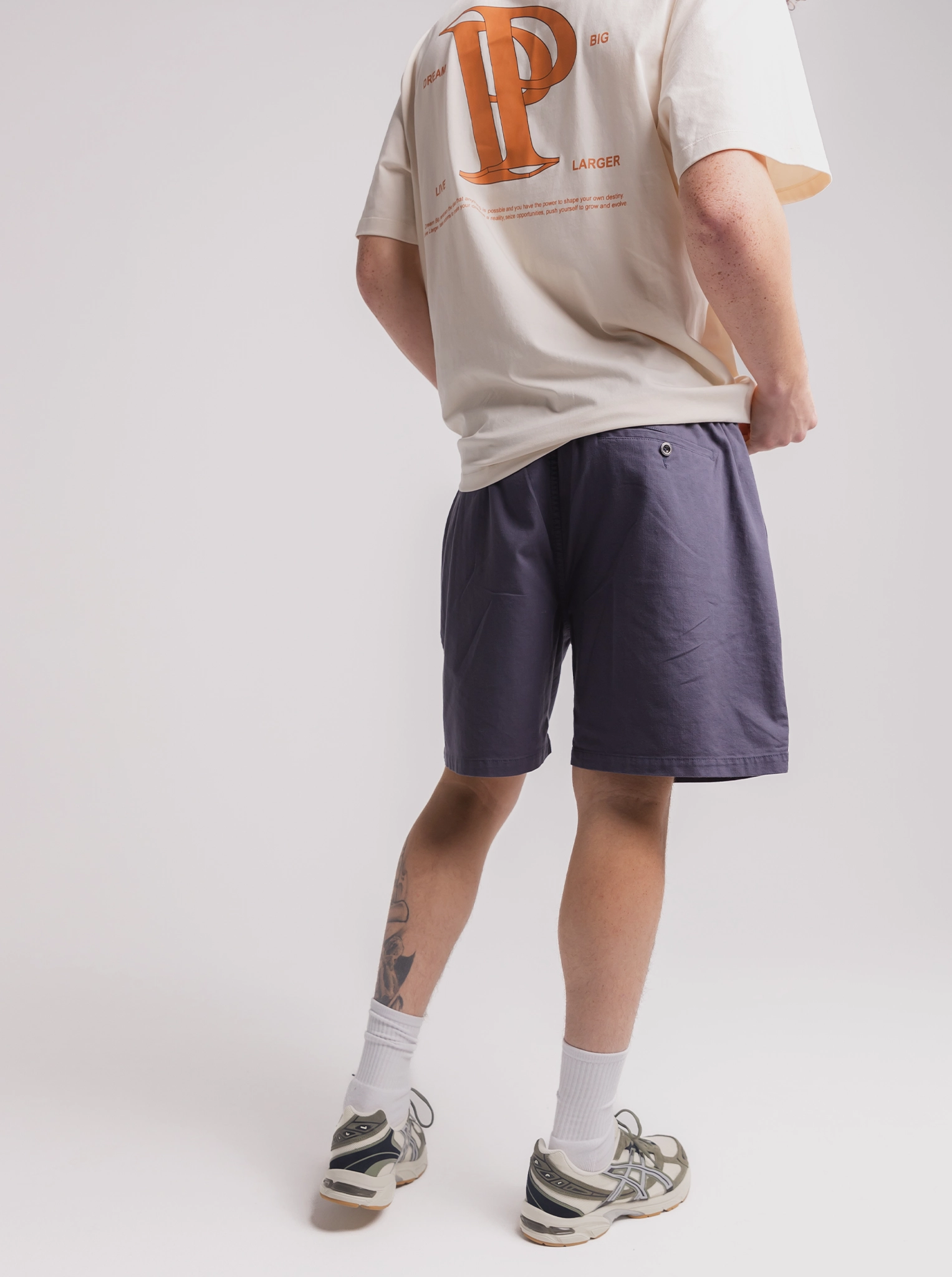 Non Restrictive Fit ethnic style Retreat Shorts in Washed Navy