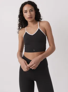 Retro Bra in Black Plain fitness clothing Minimalist