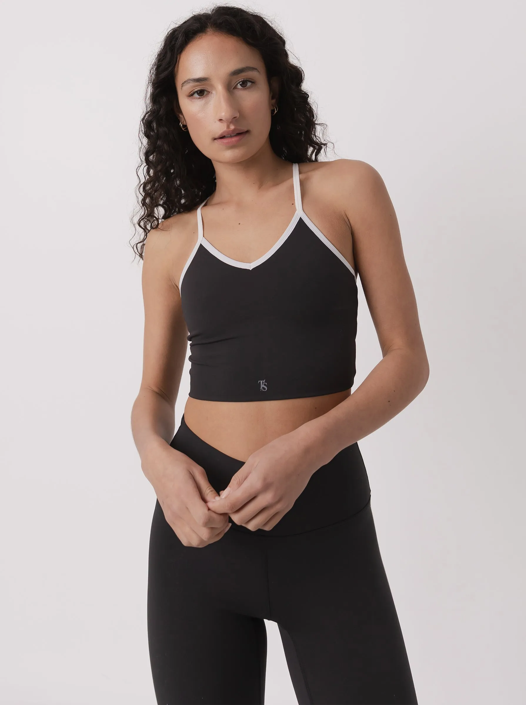 Retro Bra in Black Plain fitness clothing Minimalist