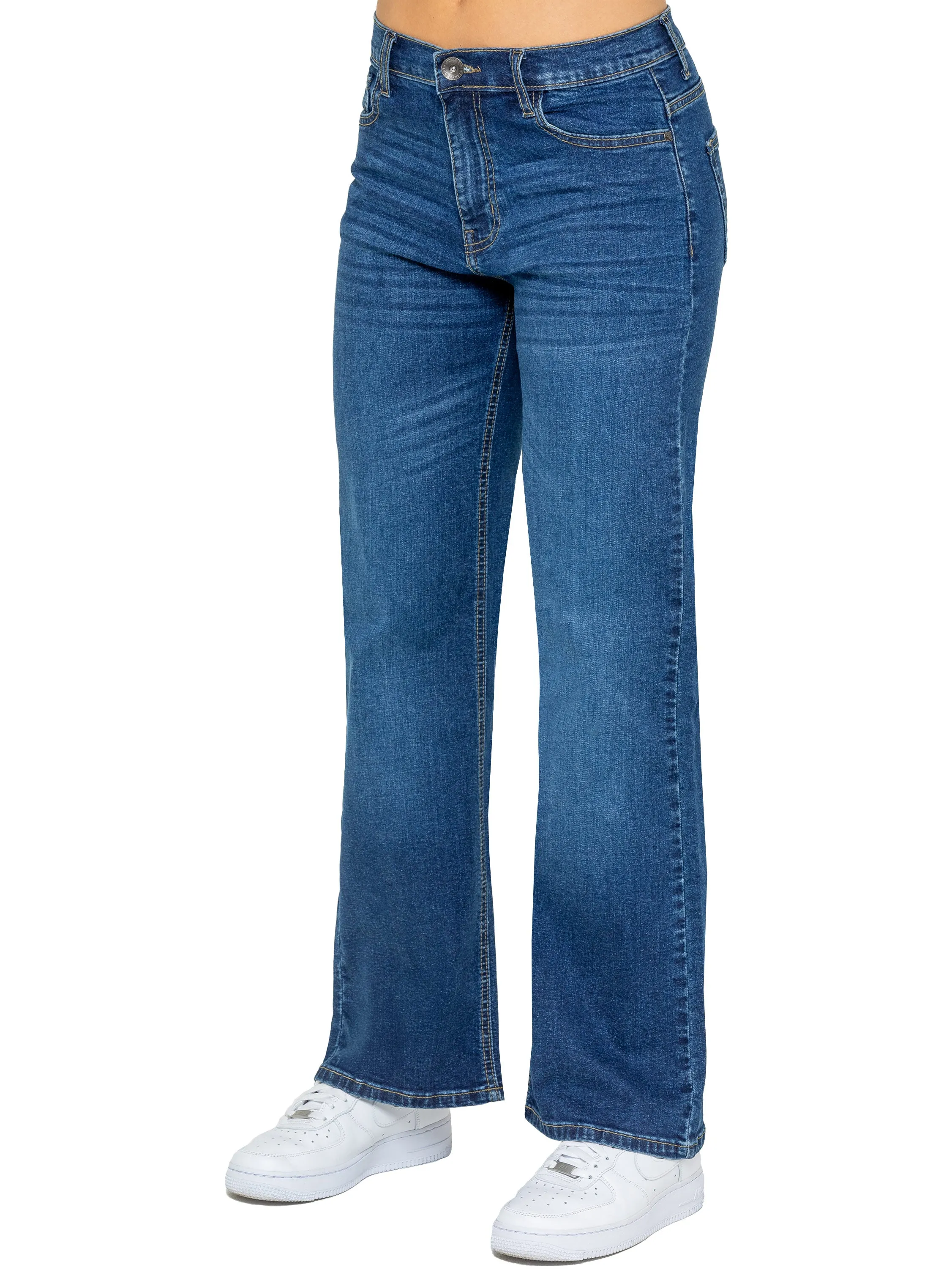 City Walk Weekend Warrior Smooth Creative Look Adult Fashion Enzo | Womens Wide Leg Jeans