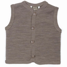 plenty Smallstuff Wool Vest with Buttons Nature