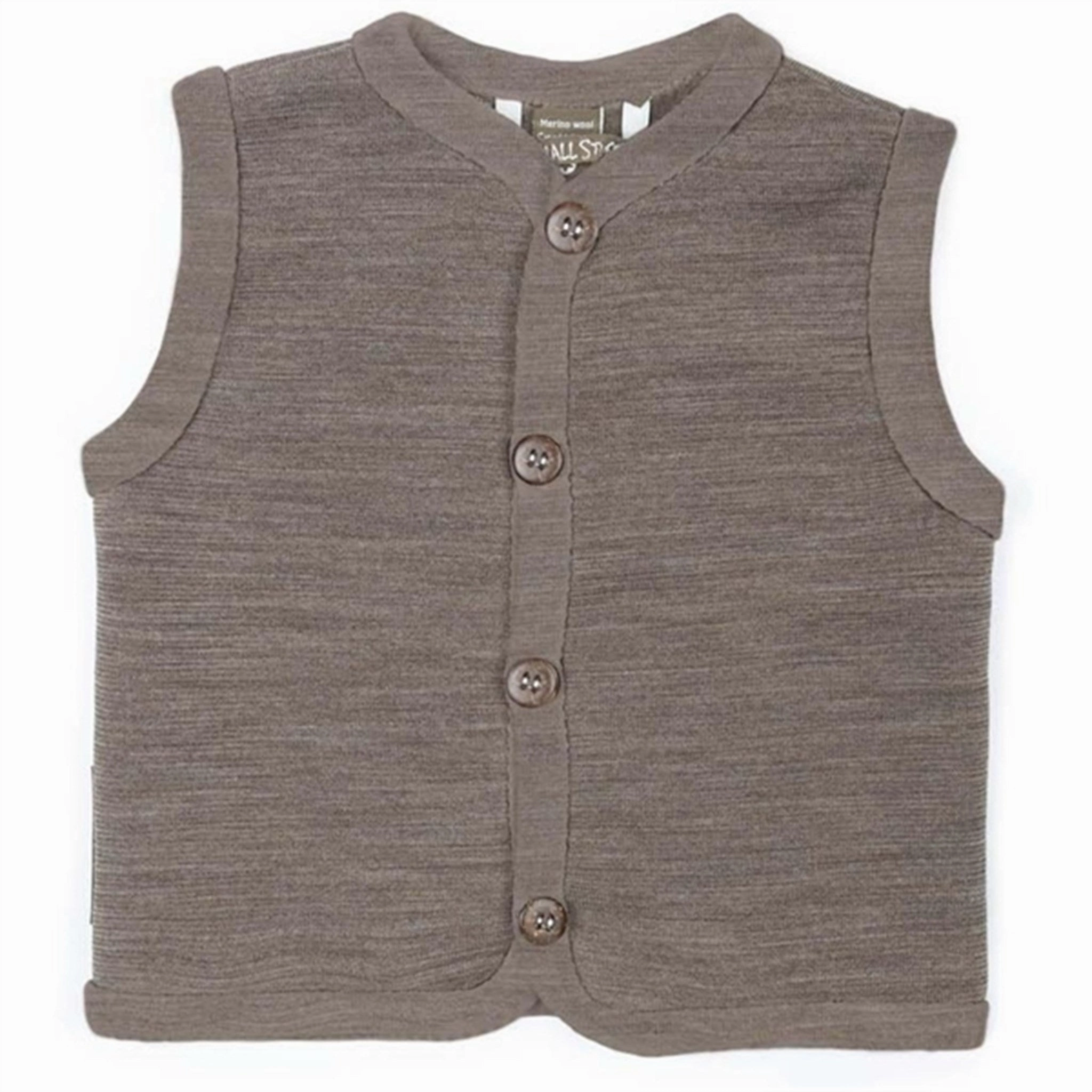 plenty Smallstuff Wool Vest with Buttons Nature