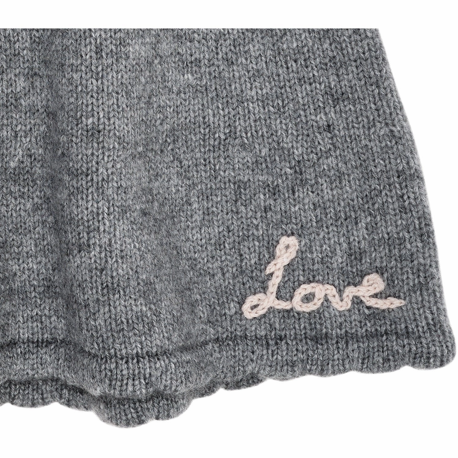 Refined Style Fashion Tones COPENHAGEN COLORS Grey Mel Cashmere Skirt W. Emb