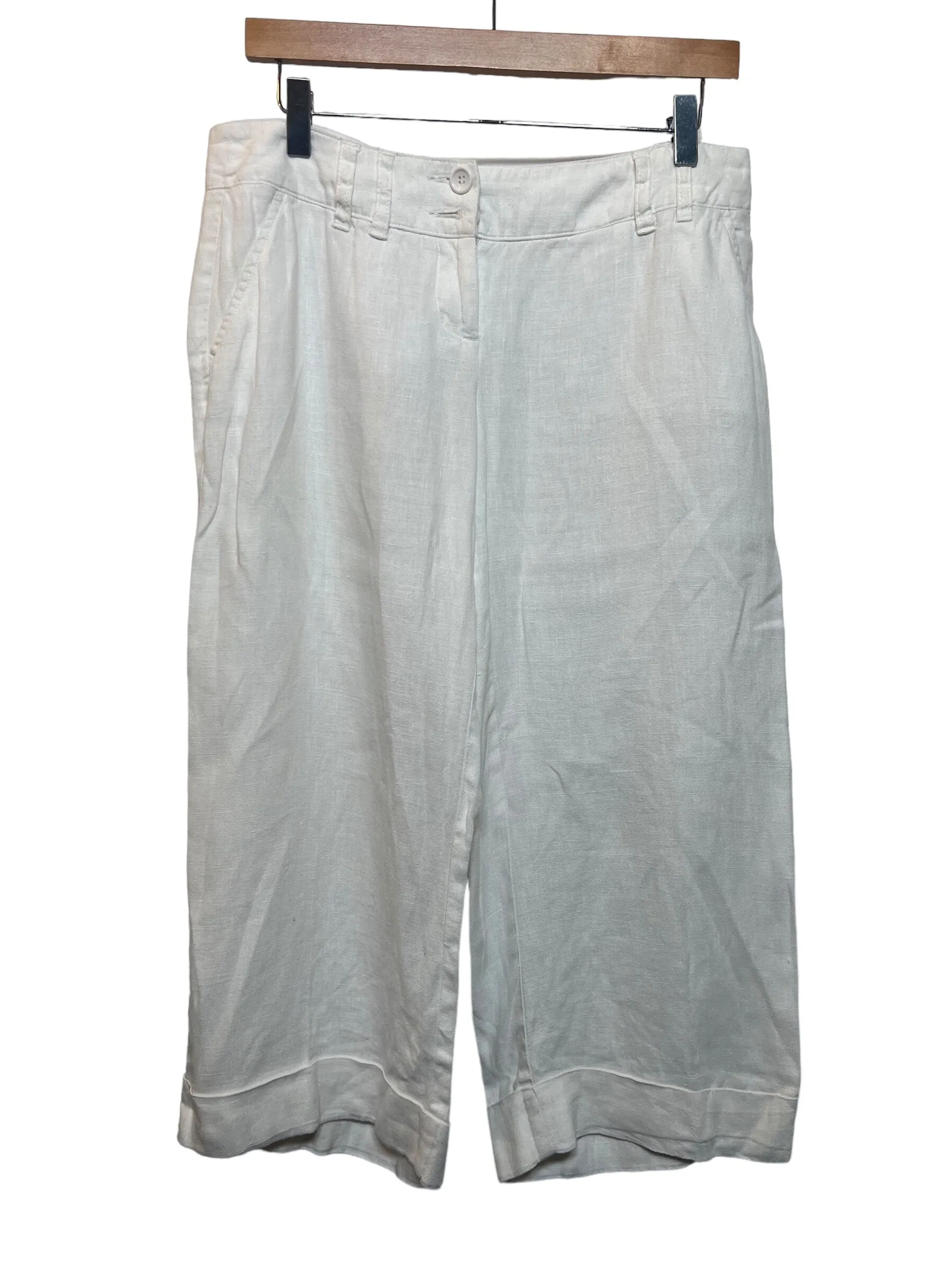 Sasperilla Women's Linen Trousers (Size L) Modern Relaxed