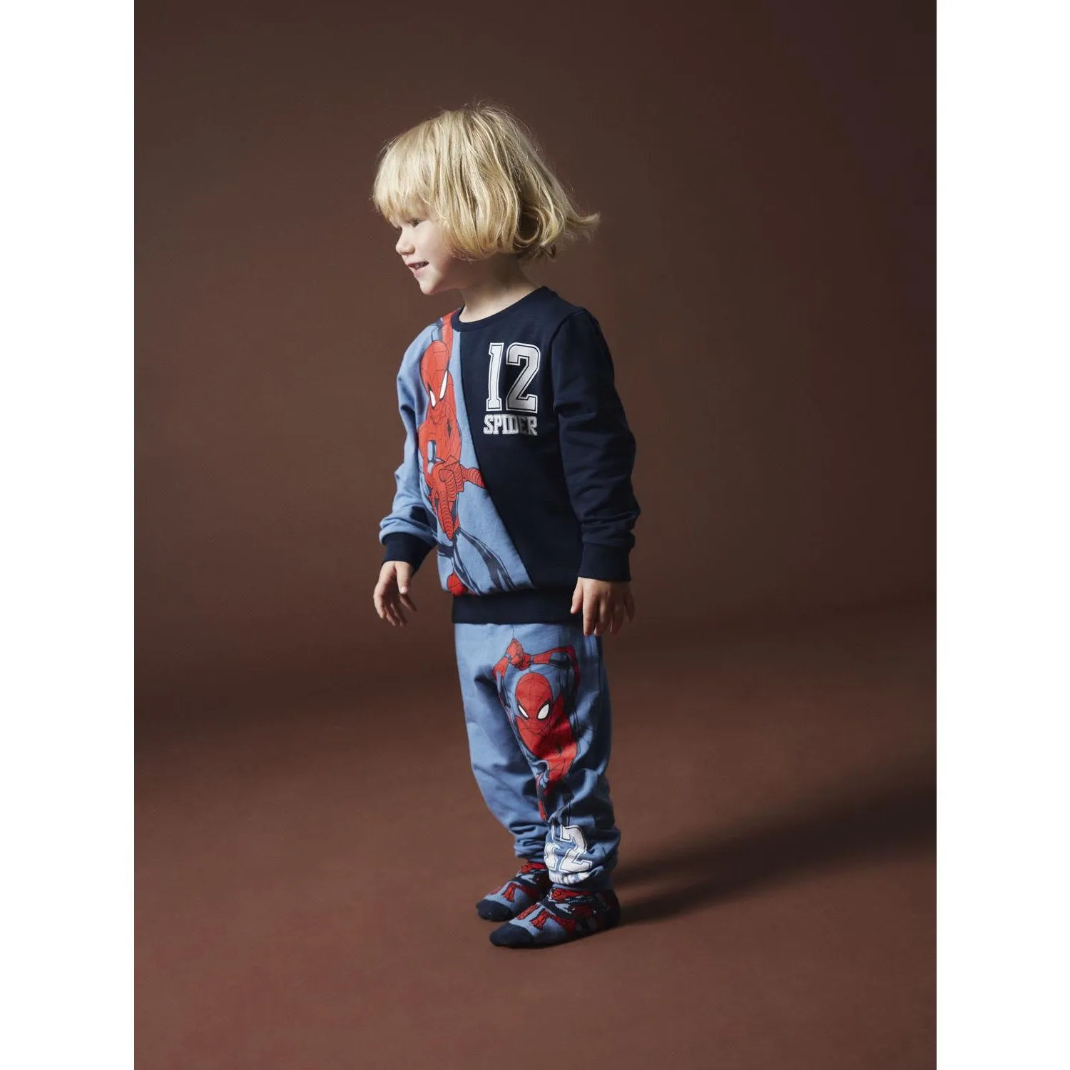 Drawstring closure look Name It Coronet Blue Jakio Spiderman Sweatpants