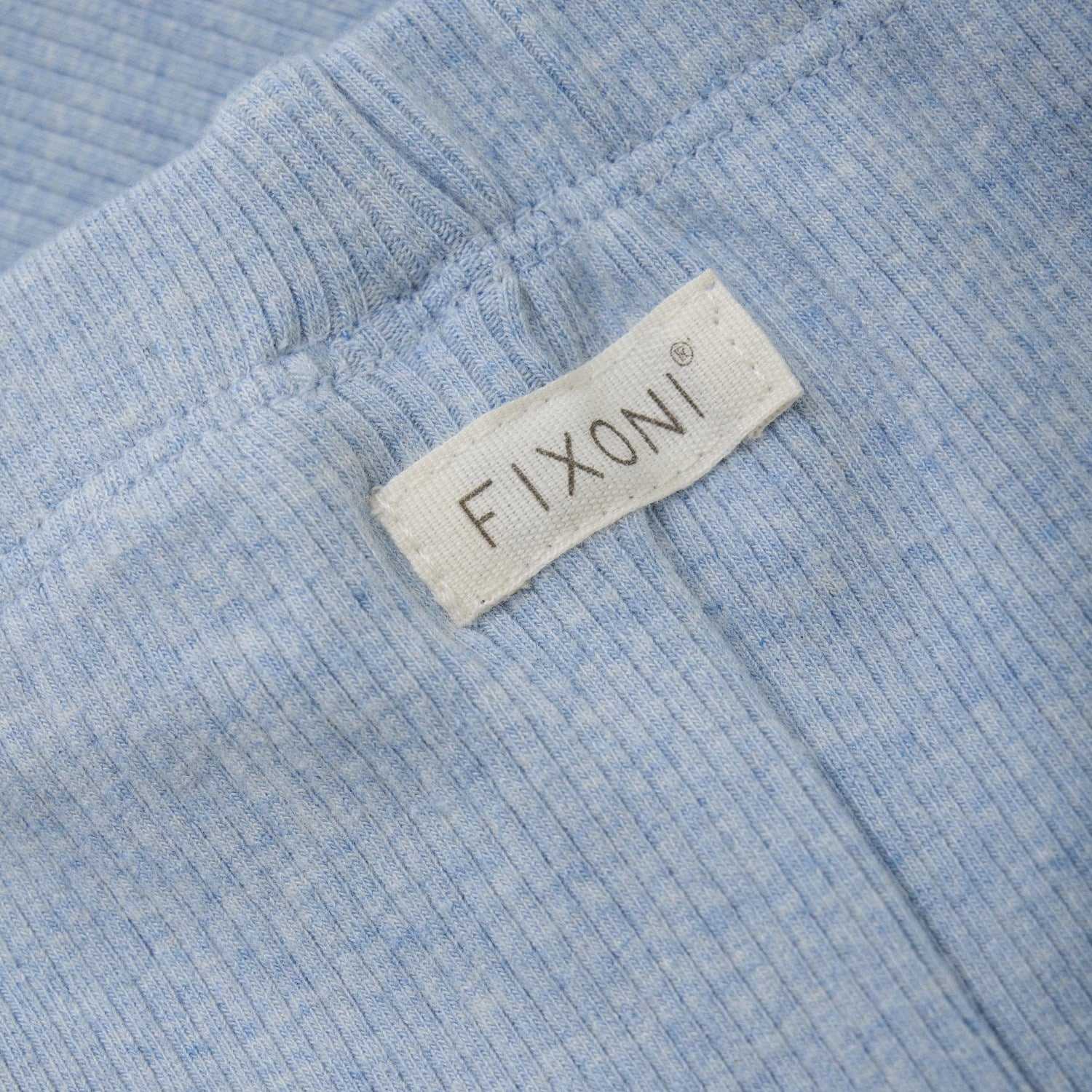 No Shrink Material FIXONI Blue Fog Melange Leggings M??lange Rib