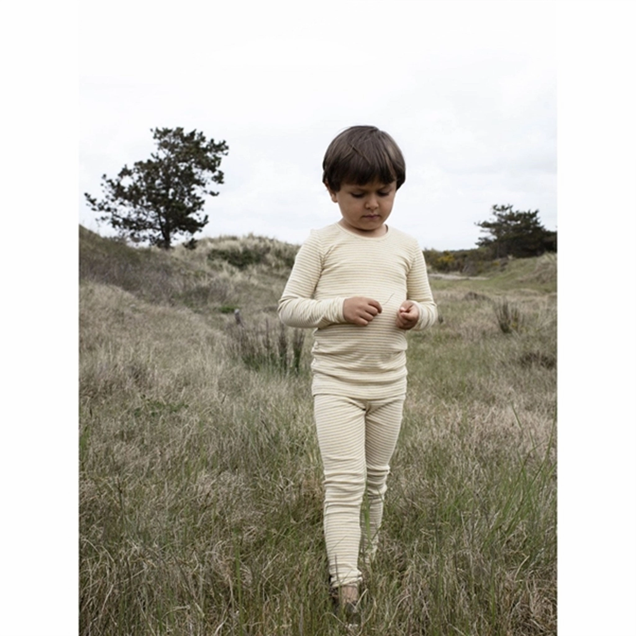 Serendipity Chamomile/Offwhite Stripe Leggings Stylish Comfort Evening Walk Travel Enthusiast