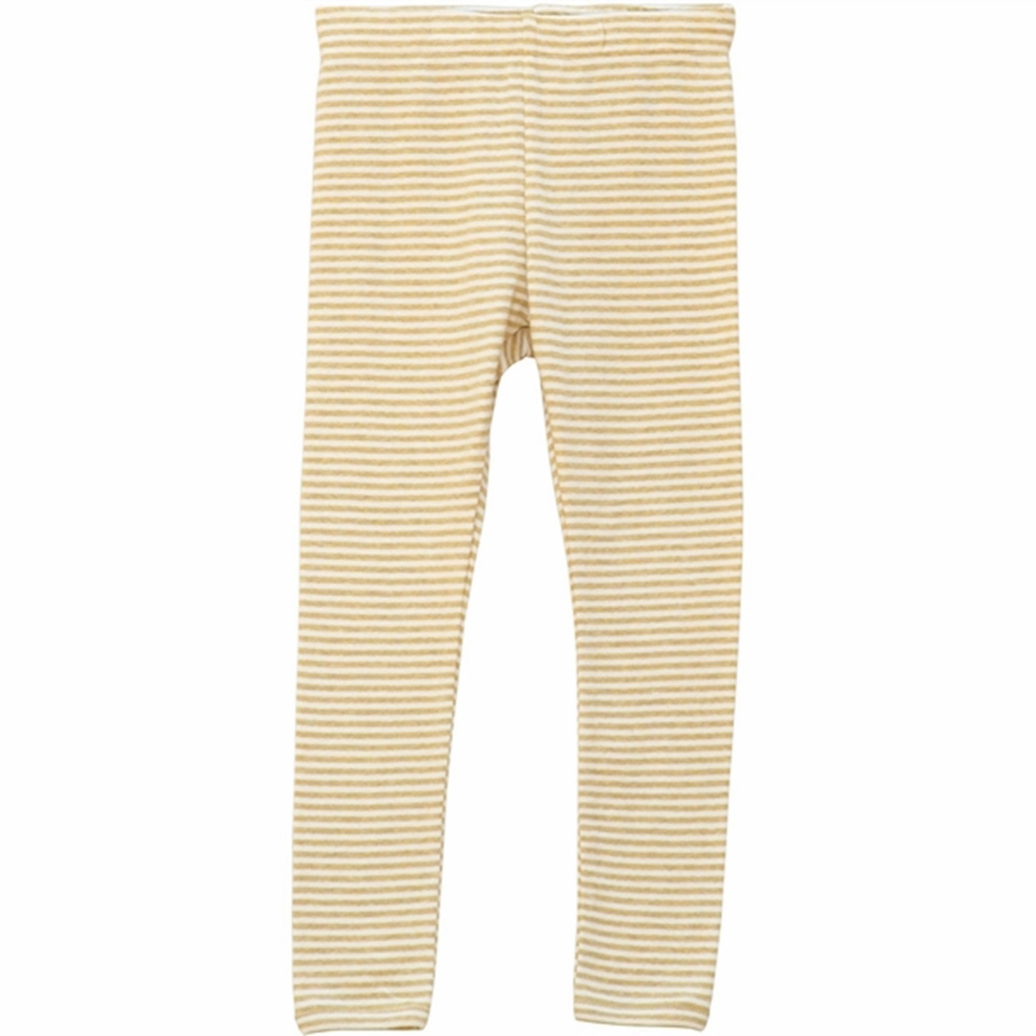 Serendipity Chamomile/Offwhite Stripe Leggings Petite Size Work Commute Seamless construction