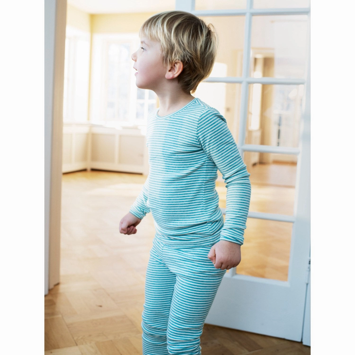 Serendipity Nile/Offwhite Leggings Stripe All Ages Stretch Fit