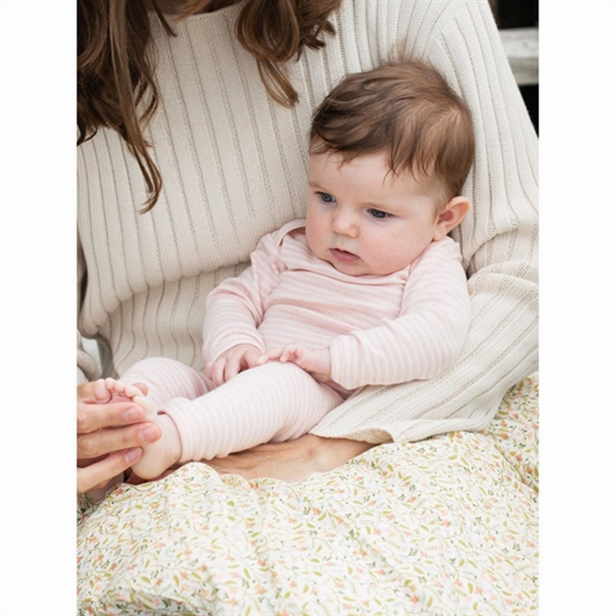 Confidence Style Serendipity Rosebud/Offwhite Baby Leggings Stripe