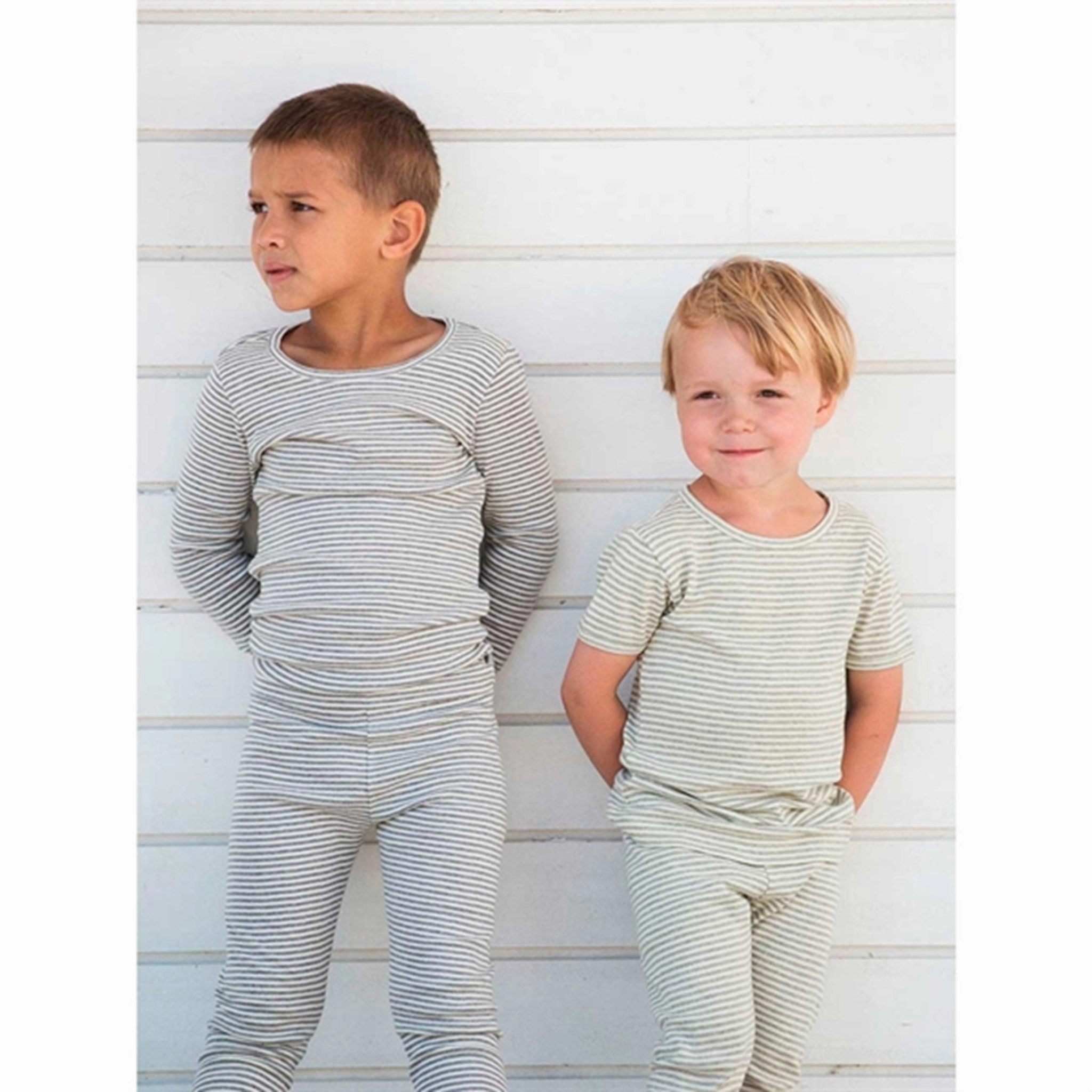 Smooth Waist Beach Walk High Waist Serendipity Sage/Ecru Stripe Leggings