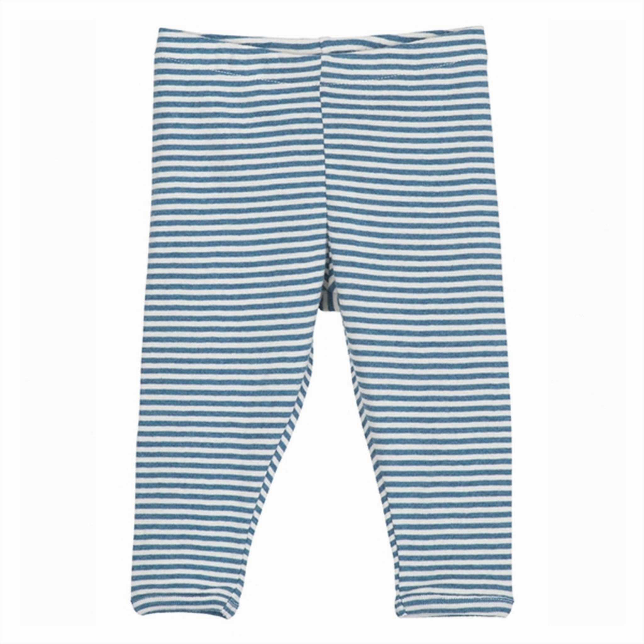 Squat Proof Fabric Serendipity Sky/Offwhite Baby Stripe Rib Leggings