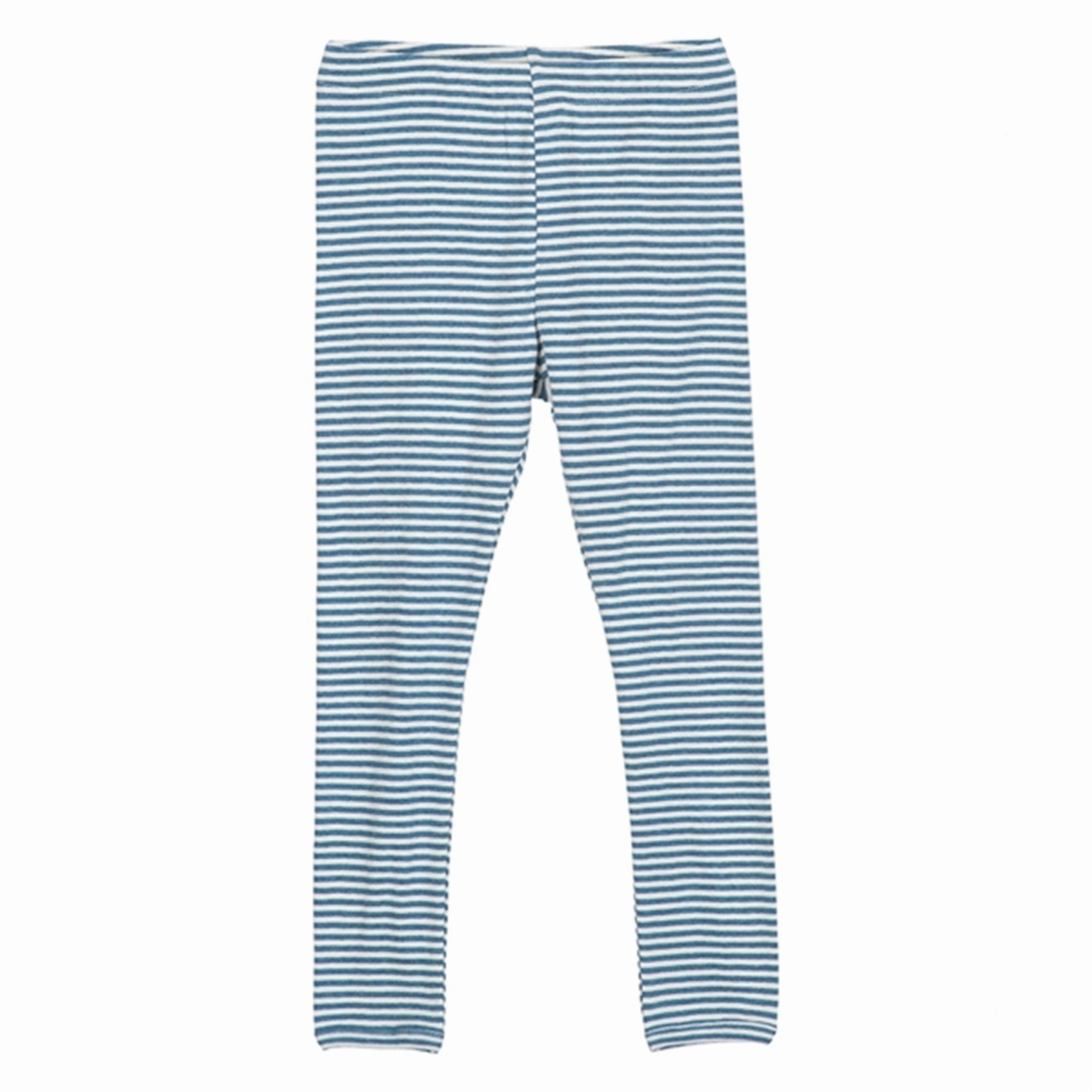 Serendipity Sky/Offwhite Stripe Leggings Stretch Fit Beginner Level Moisture Wicking Active Lifestyle