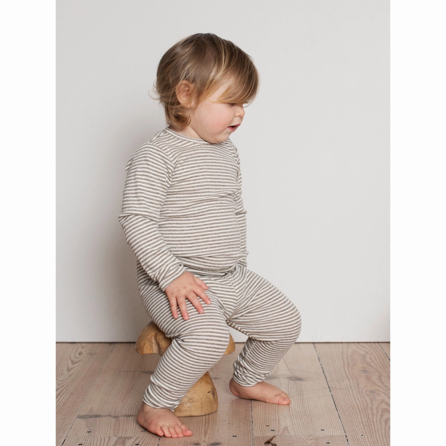 Serendipity Taupe/Offwhite Leggings Stripe Edgy style