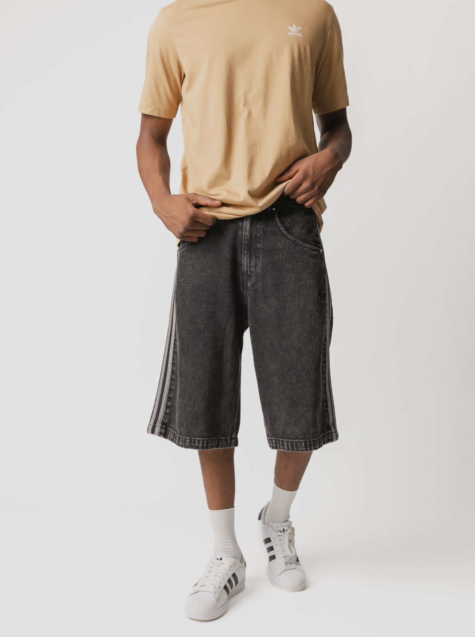 low - rise Unisex Design Firebird Adicolor Denim Shorts