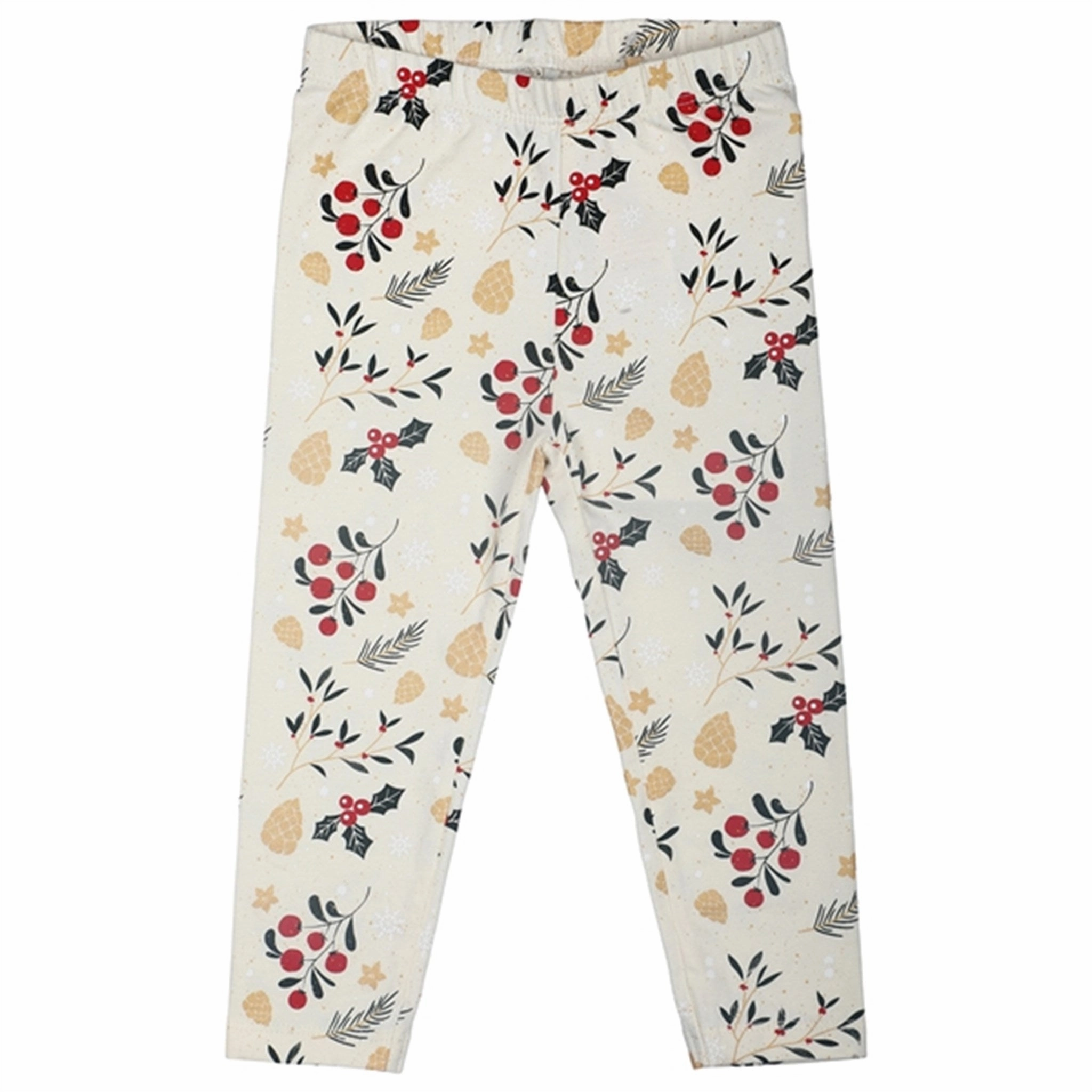 Moisture Management The New Siblings Ecru AOP Holiday Leggings