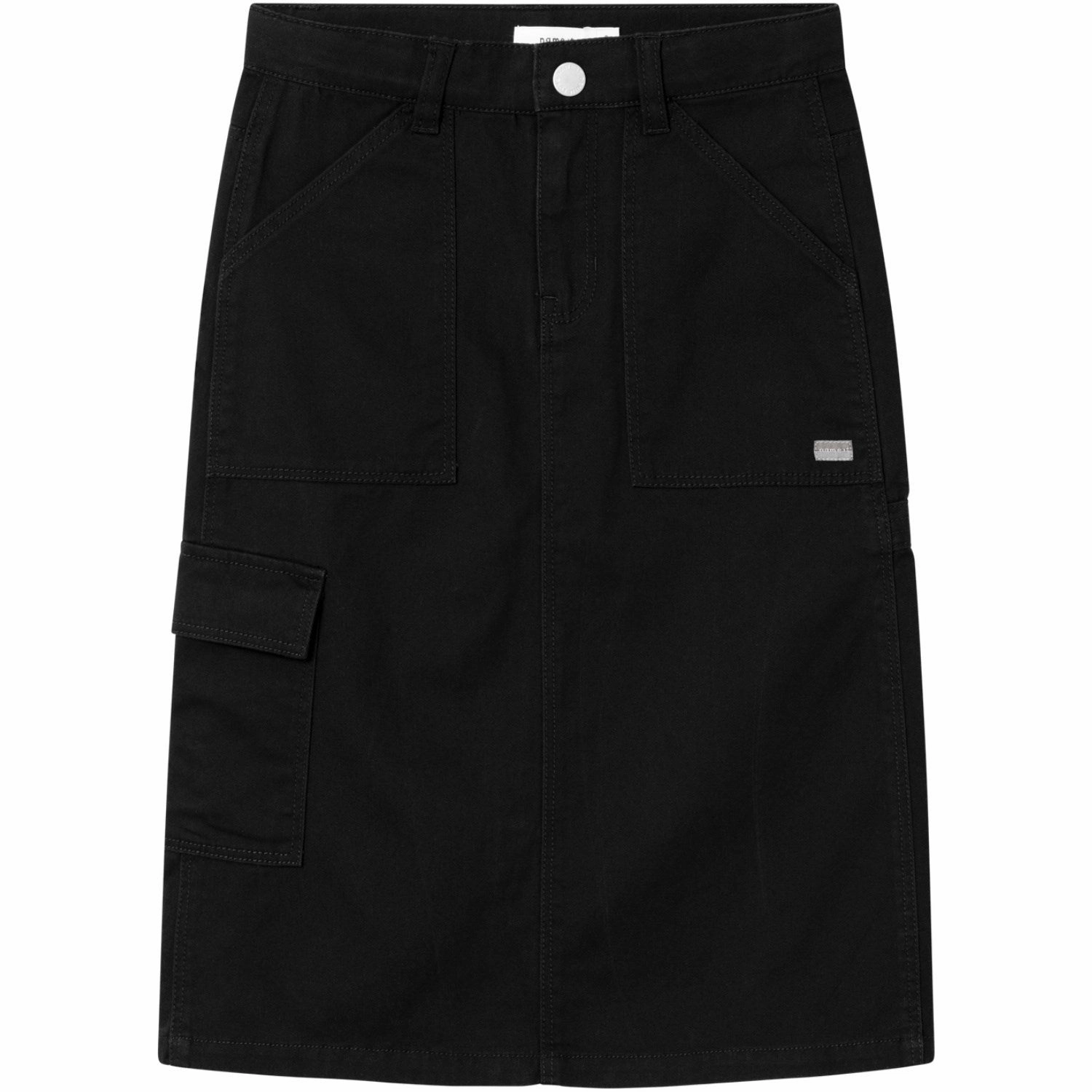 Stretchy Patchwork Design Name It Black Vinni Long Twill Skirt