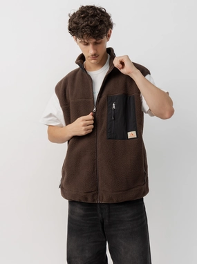 Stretch Knit Fabric Connect Sherpa Vest