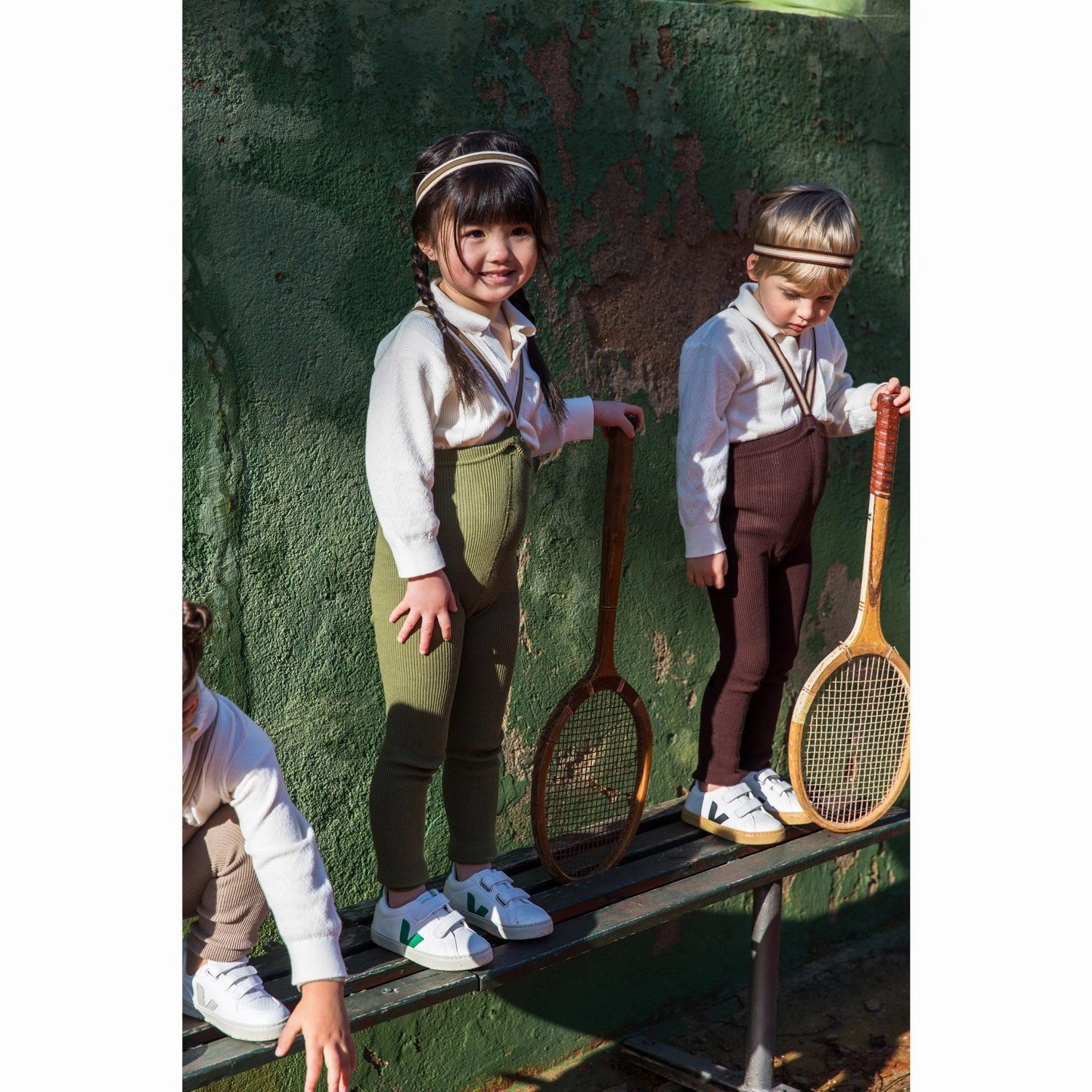 For Kids Non See Maternity Wear Rib Knit Silly Silas Olive Striped Footless Tights