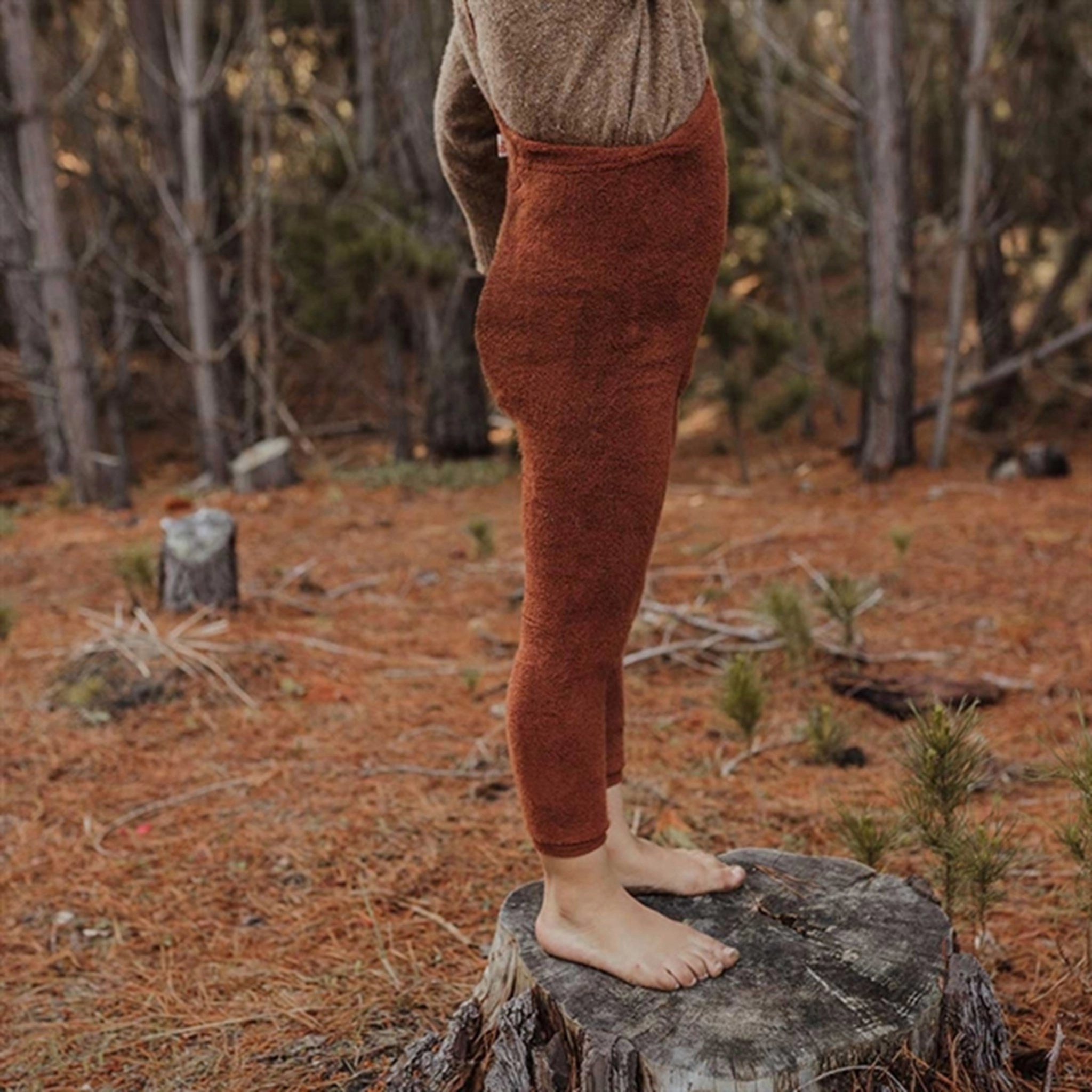 Active Essential Flexible Movement Silly Silas Teddy Warmy Footless Tights Cinnamon