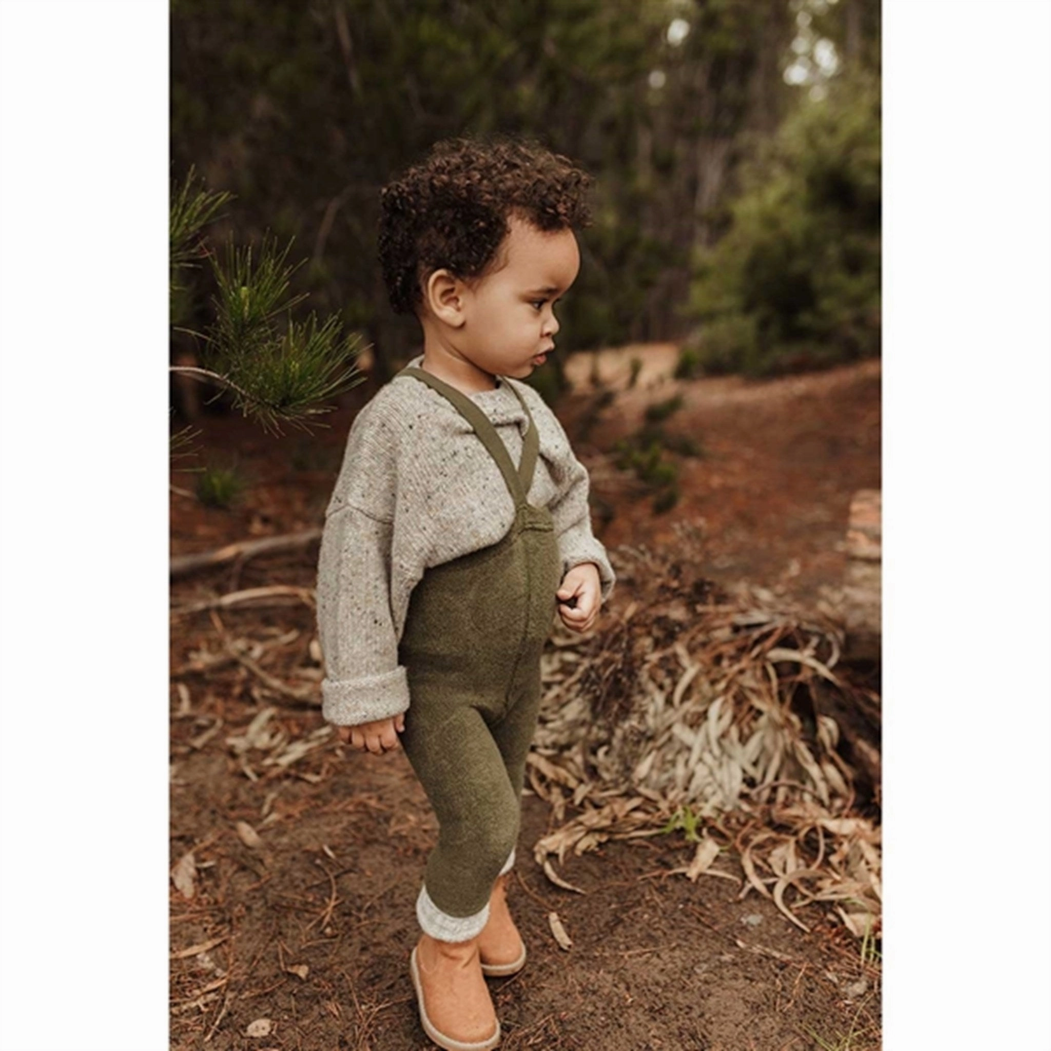 Silly Silas Teddy Warmy Footless Tights Olive Modern Performance Lightweight Fit