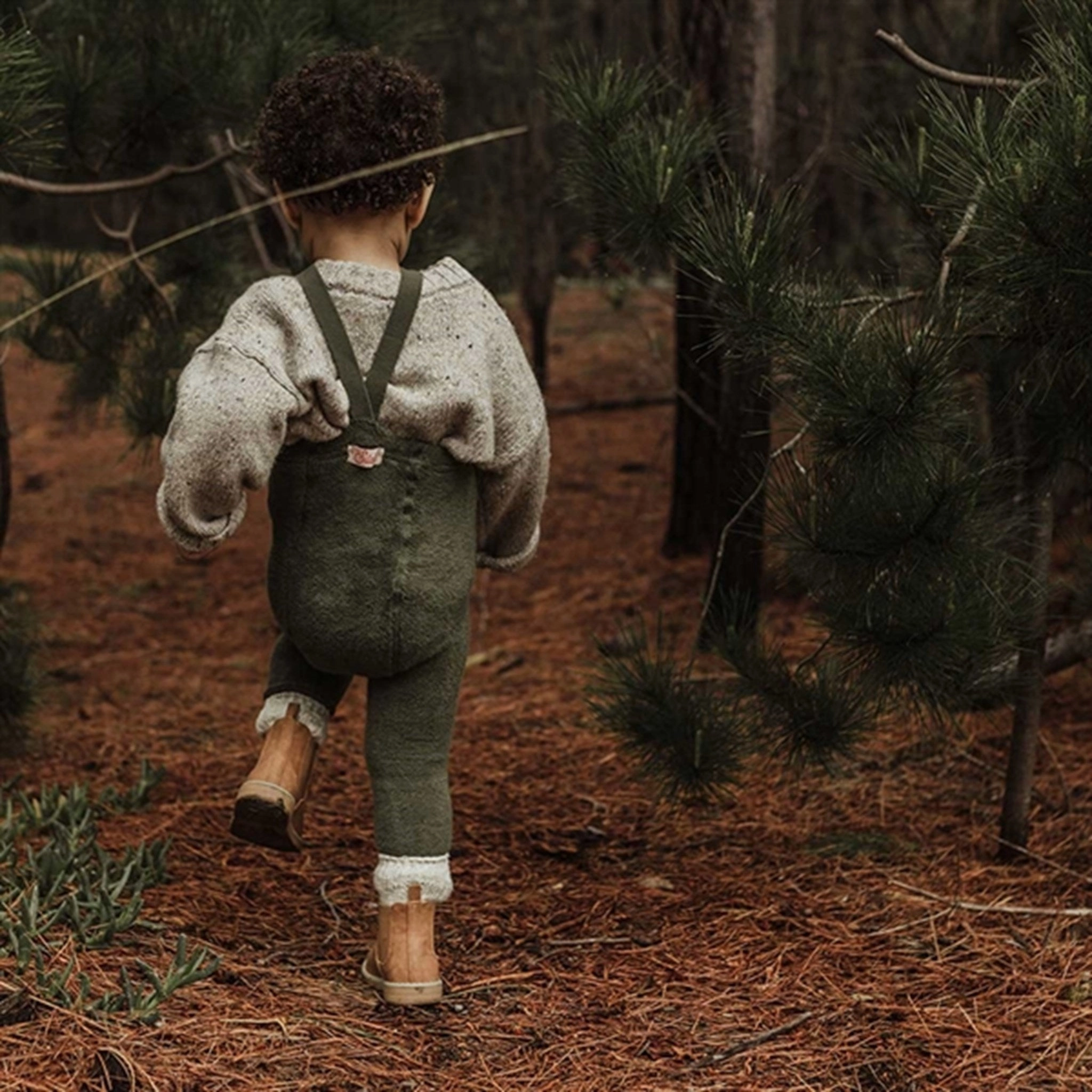 Silly Silas Teddy Warmy Footless Tights Olive All-Day Wear