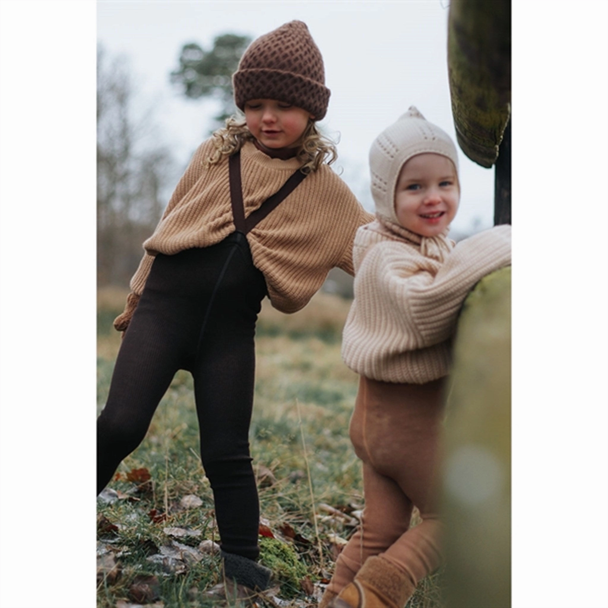 Pure Function Fashion Wear Silly Silas Wooly Footless Tights With Braces Espresso Brown