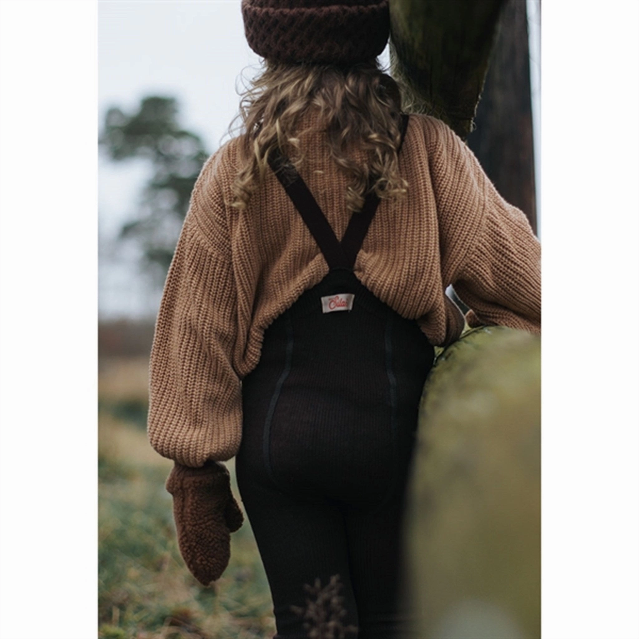 Effortless Style Silly Silas Wooly Footless Tights With Braces Espresso Brown