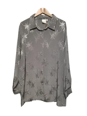 Silver Floral Blouse (Size XL) Lightweight Feel