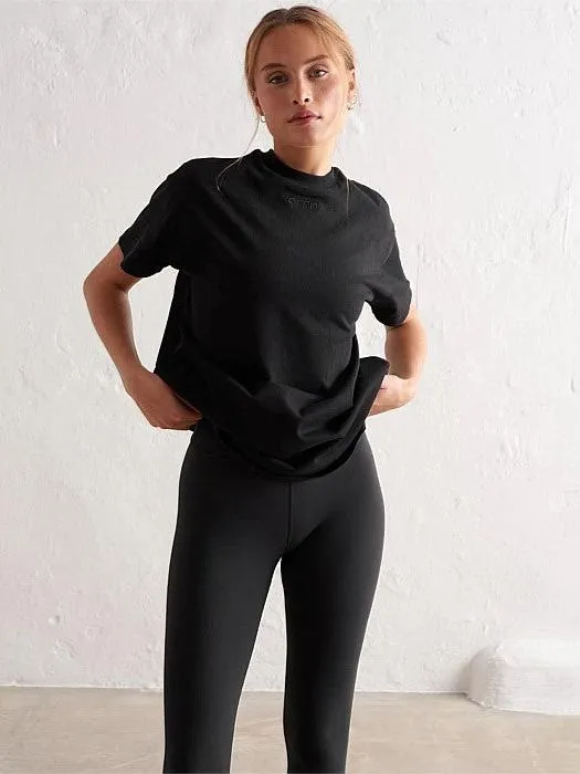 Short sleeved breeziness UV protected Black Boyfriend T-Shirt