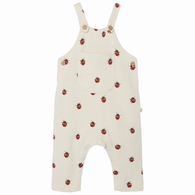 Lil'Atelier Whitecap Gray Ladybugs Ronja Sweat Overalls ReinforcedKnees