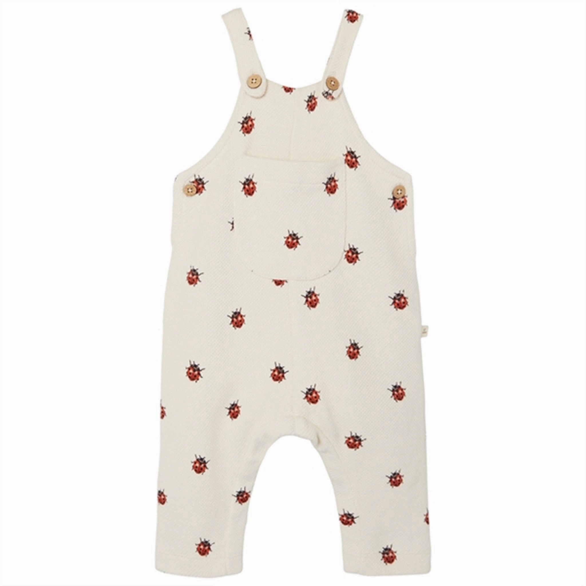 Lil'Atelier Whitecap Gray Ladybugs Ronja Sweat Overalls ReinforcedKnees