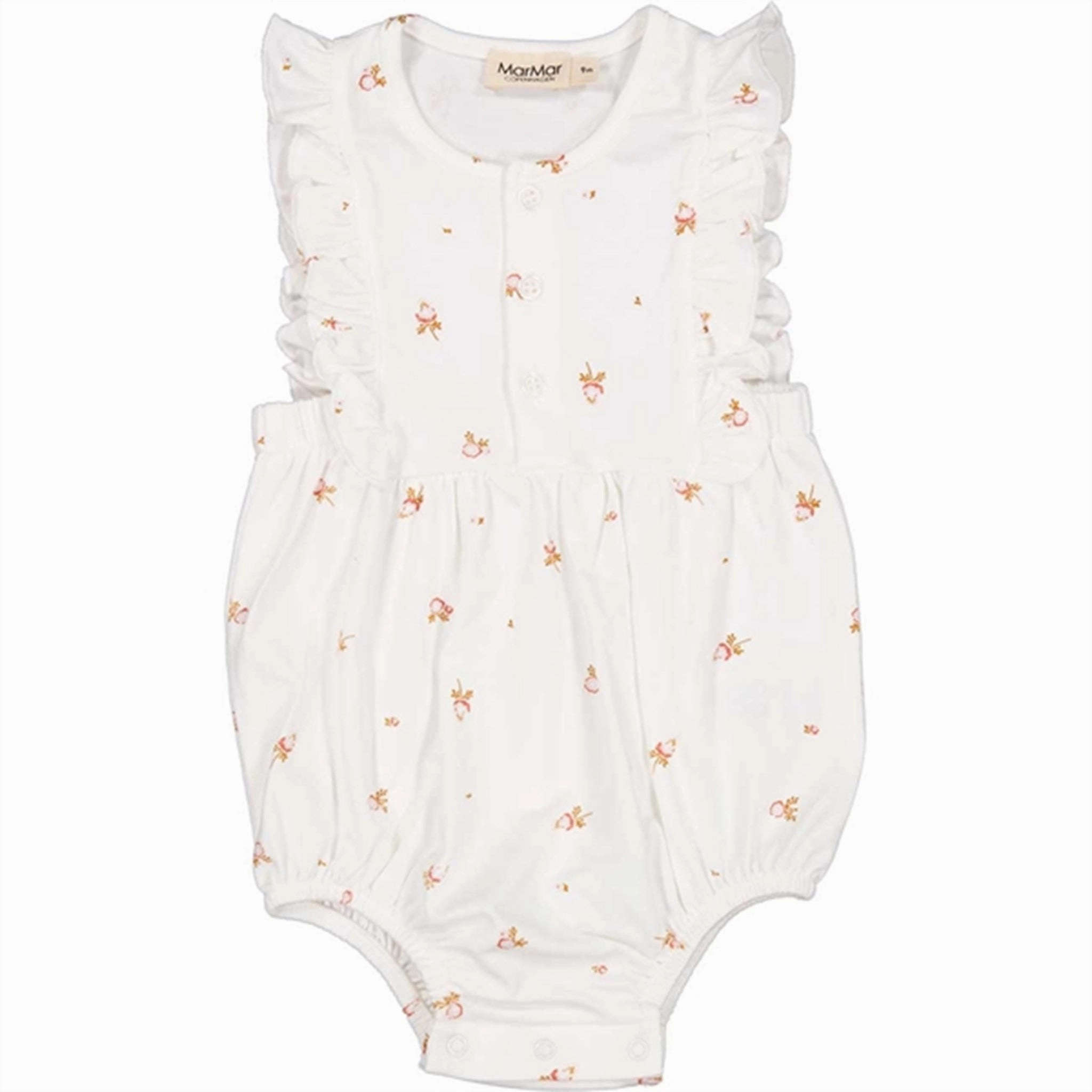 MarMar Little Peony Roma Frill Romper Fine Neutral Charming Basic