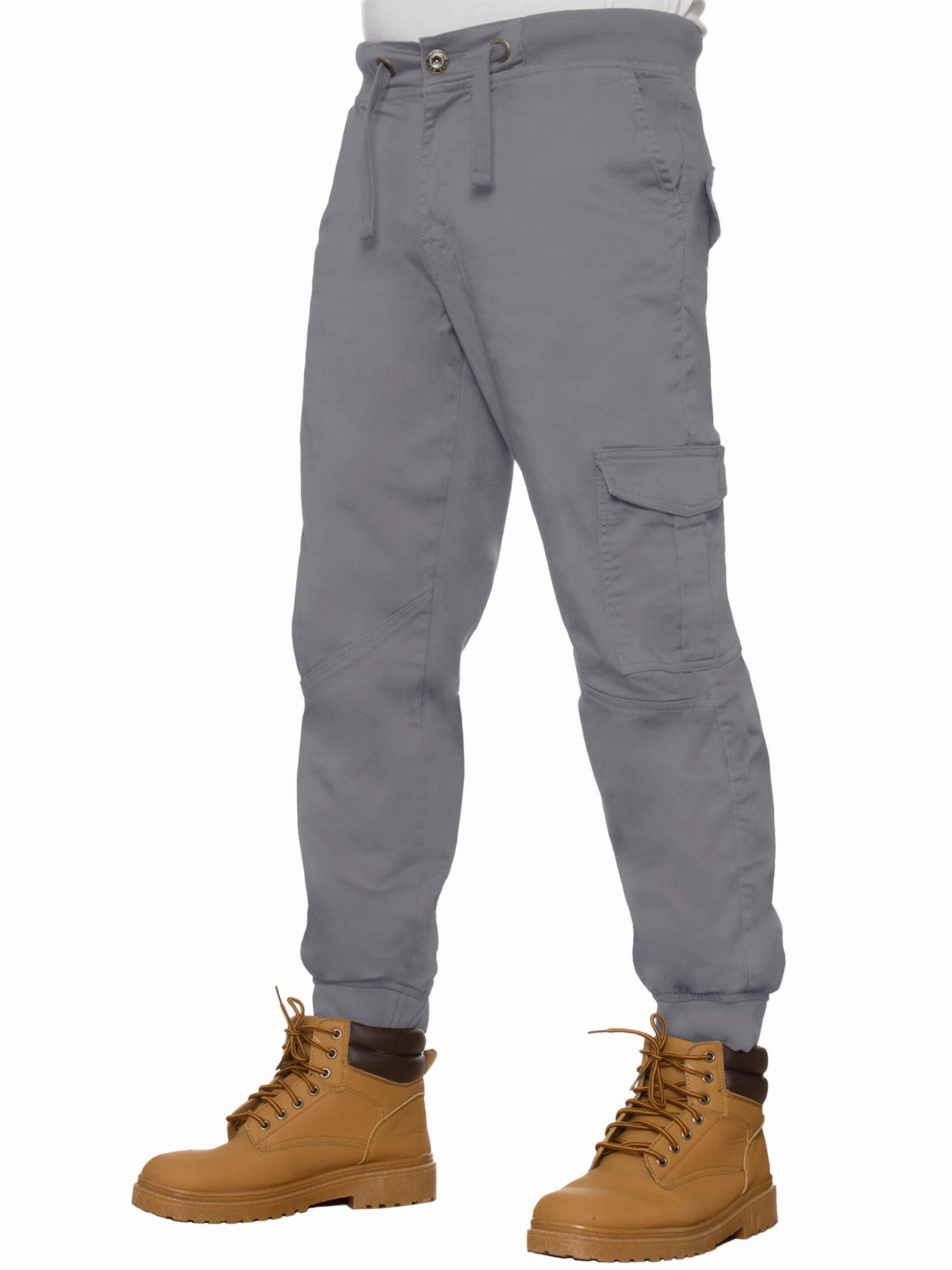 Enzo | Mens Cuffed Combat Jogger Jeans Garment Dyed Texture Daily Musthave