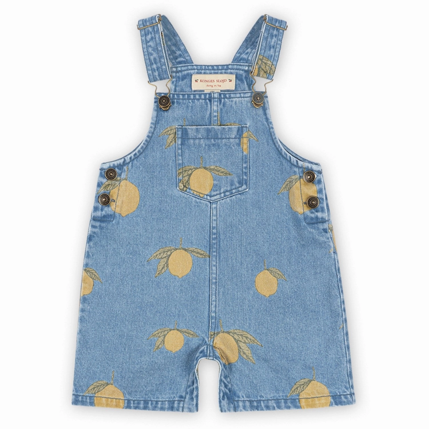Konges Sl?jd Lemon Denim Magot Overalls Gots Water Resistant Finish FadeResistantTreatment