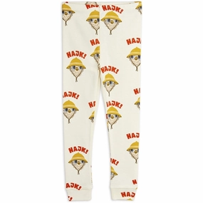 Slimming Effect Rib Knit Unisex Style Mini Rodini Offwhite Hike Aop Leggings