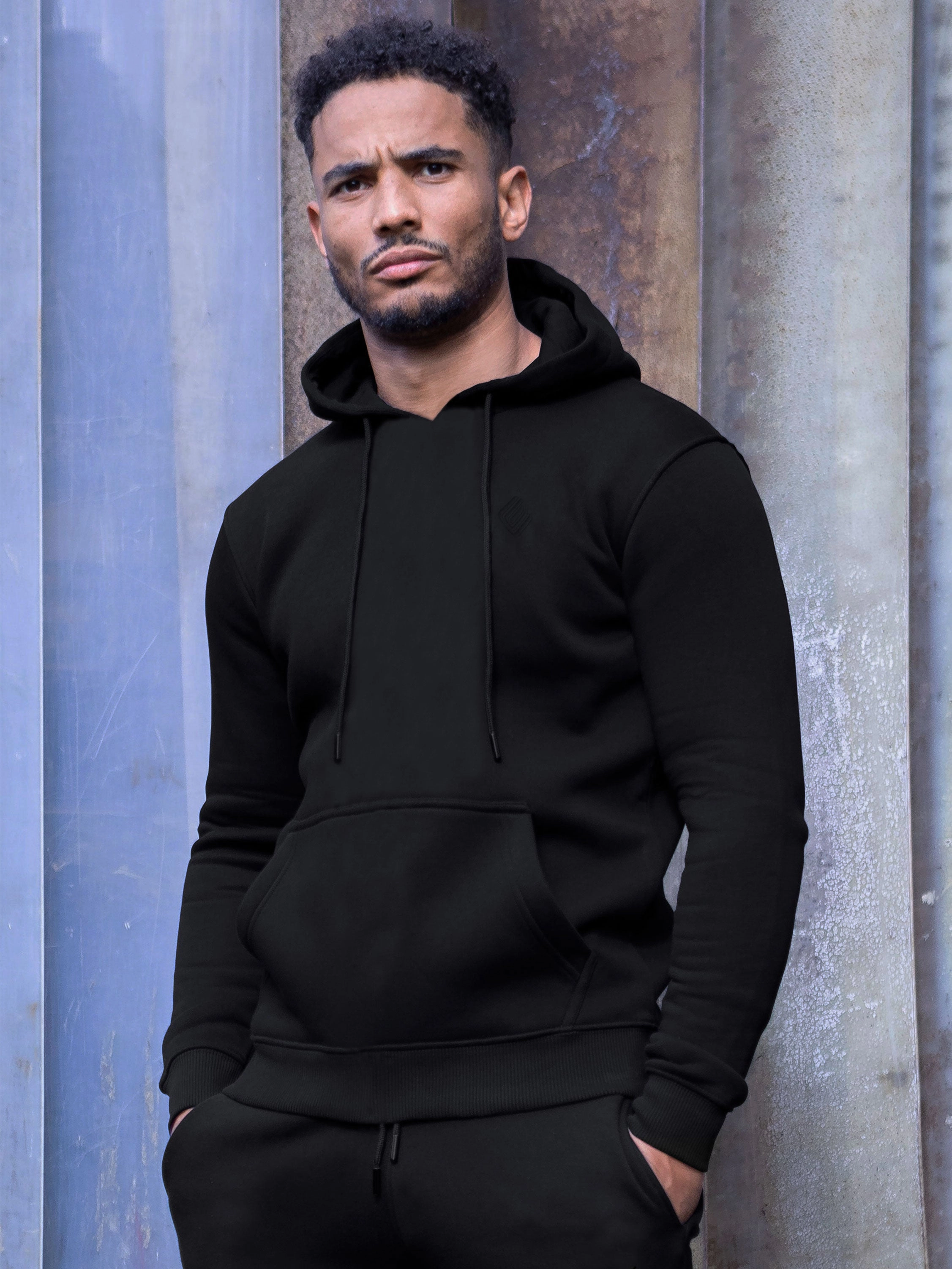 Enzo Mens Pullover Warm Fleece Hooded Jumper Deer like