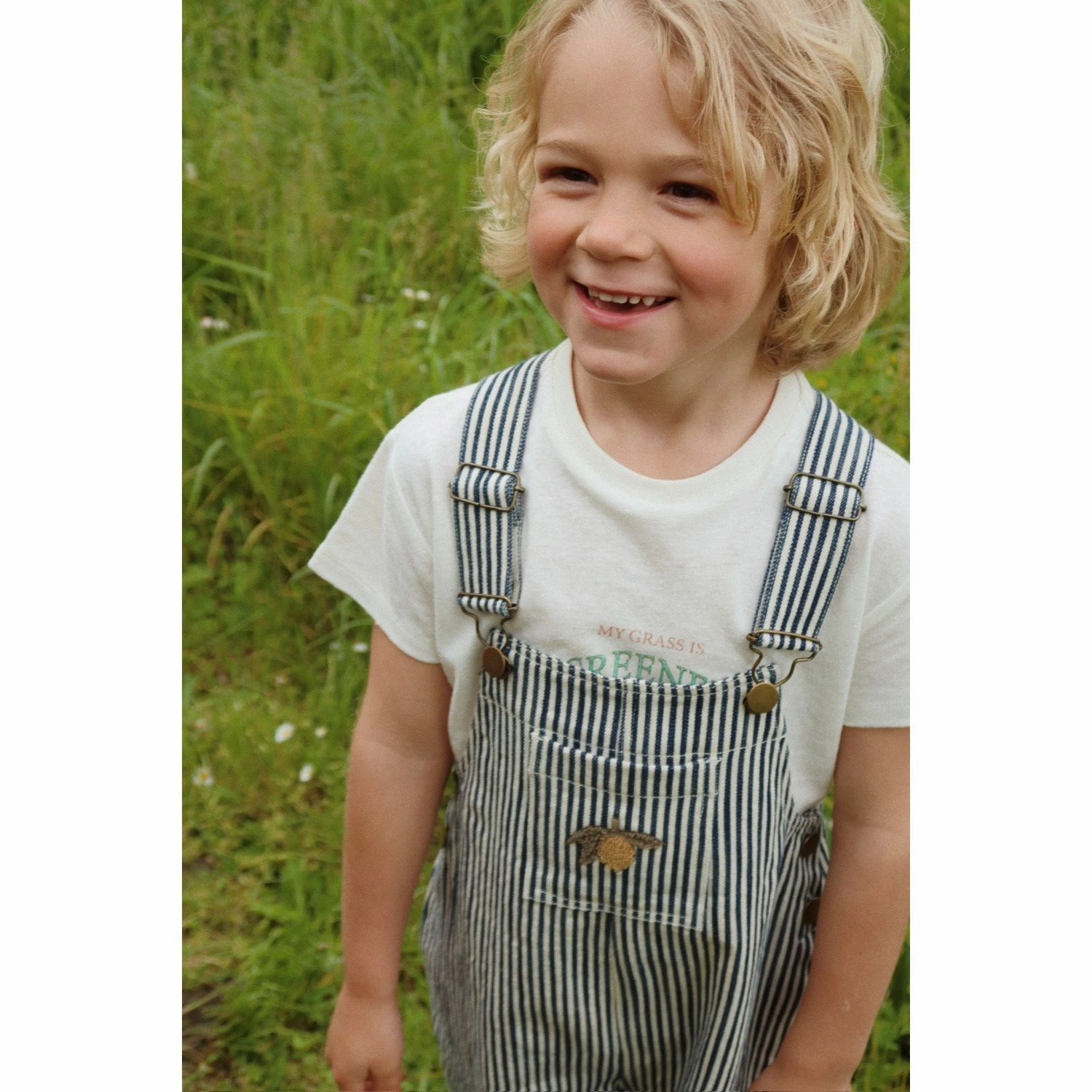 Konges Sl?jd Naval Stripe Fender Overalls Gots UVProtectiveLayer