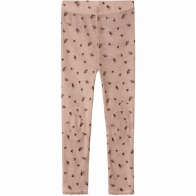 Name It Shadow Gray Small Flowers Nmfwang Wool Needle Leggings Noos Four Way Maternity Wear Street Readywear