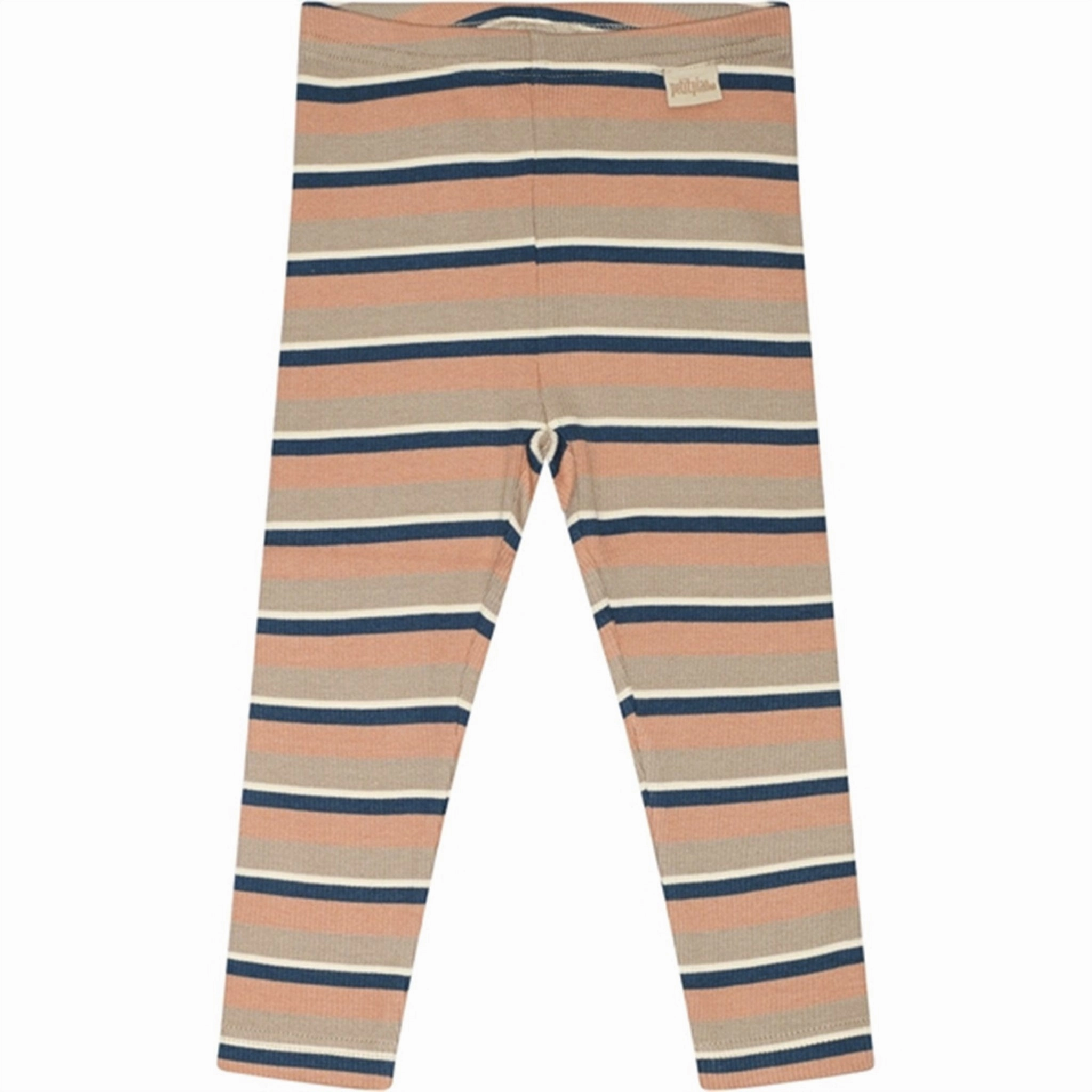 Rib Knit Beginner Level Sleek Fabric Petit Piao? Caf?? Rose/Soft Sand/Denim Blue Leggings Modal Multi Striped