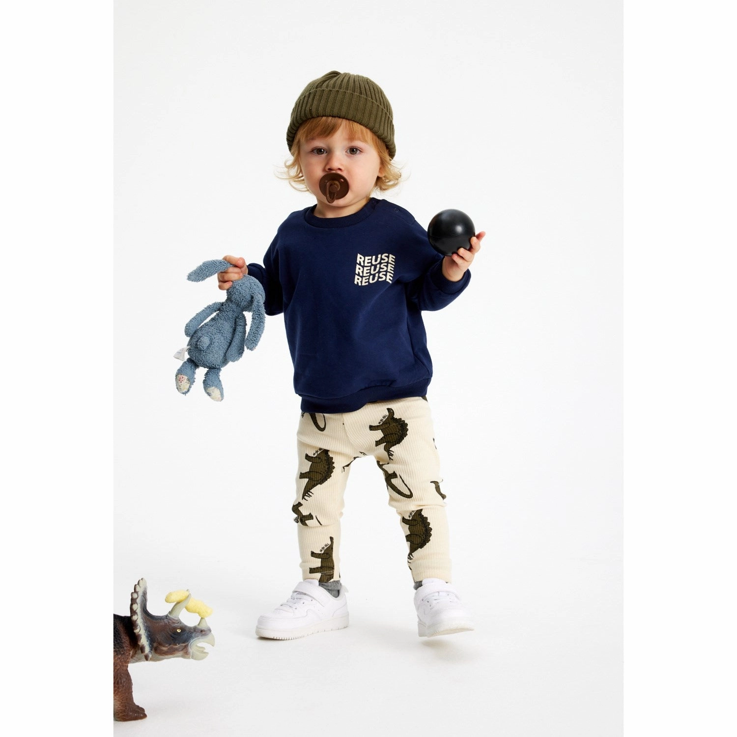 THE NEW Siblings Angora Dino AOP Levi Rib Leggings Elastic hemline