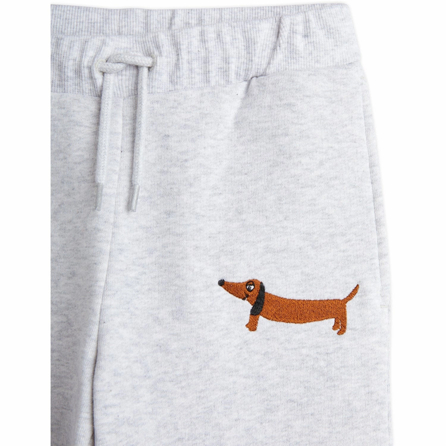 Mini Rodini Grey Melange Dog Emb Sweatpants Reinforced Knees