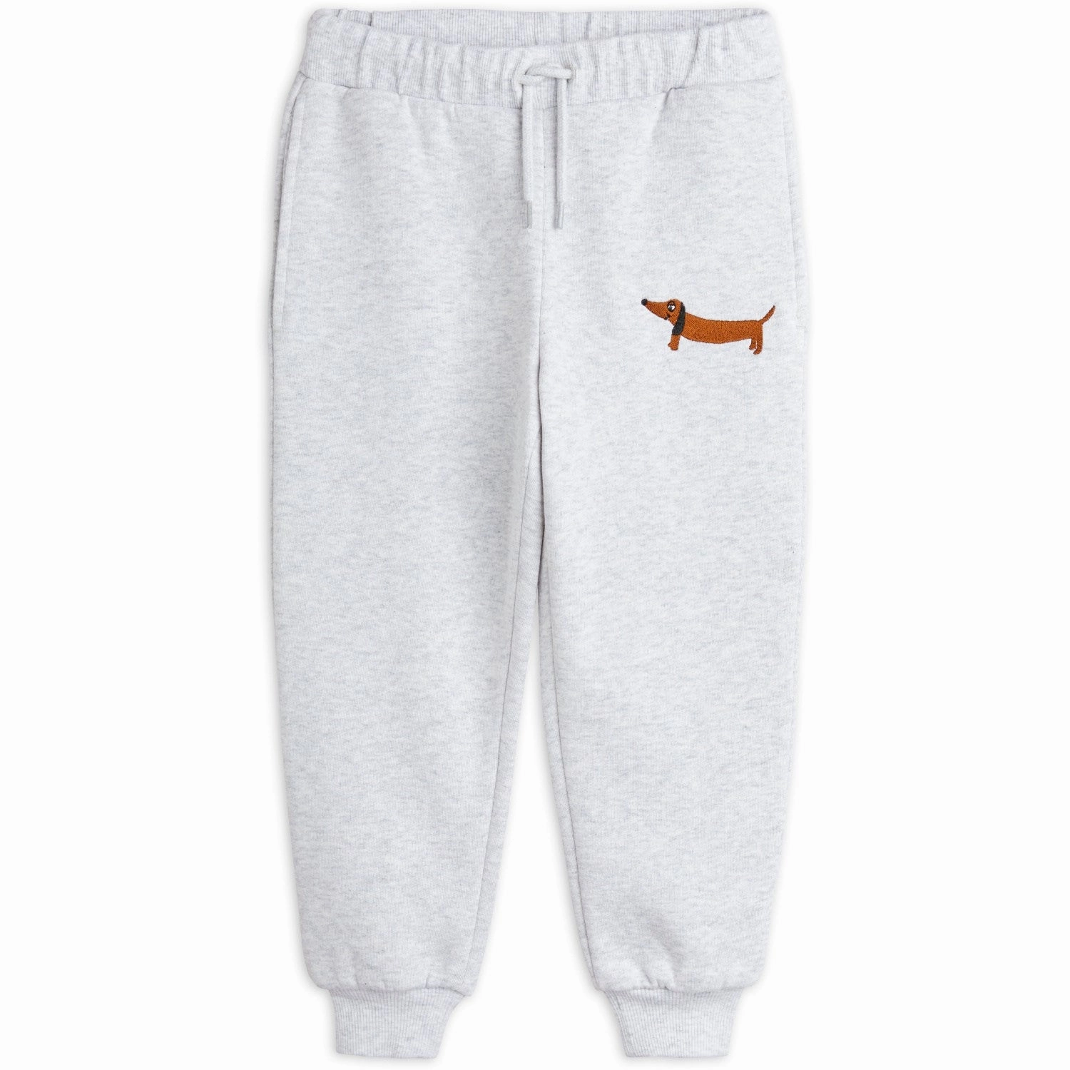 Mini Rodini Grey Melange Dog Emb Sweatpants AntiStatic Finish logo venue