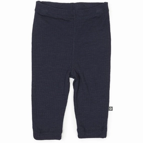 Flexible Waist Smallstuff Wool Drop Needle Leggings Navy