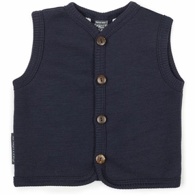 environment Smallstuff Wool Vest with Buttons Navy