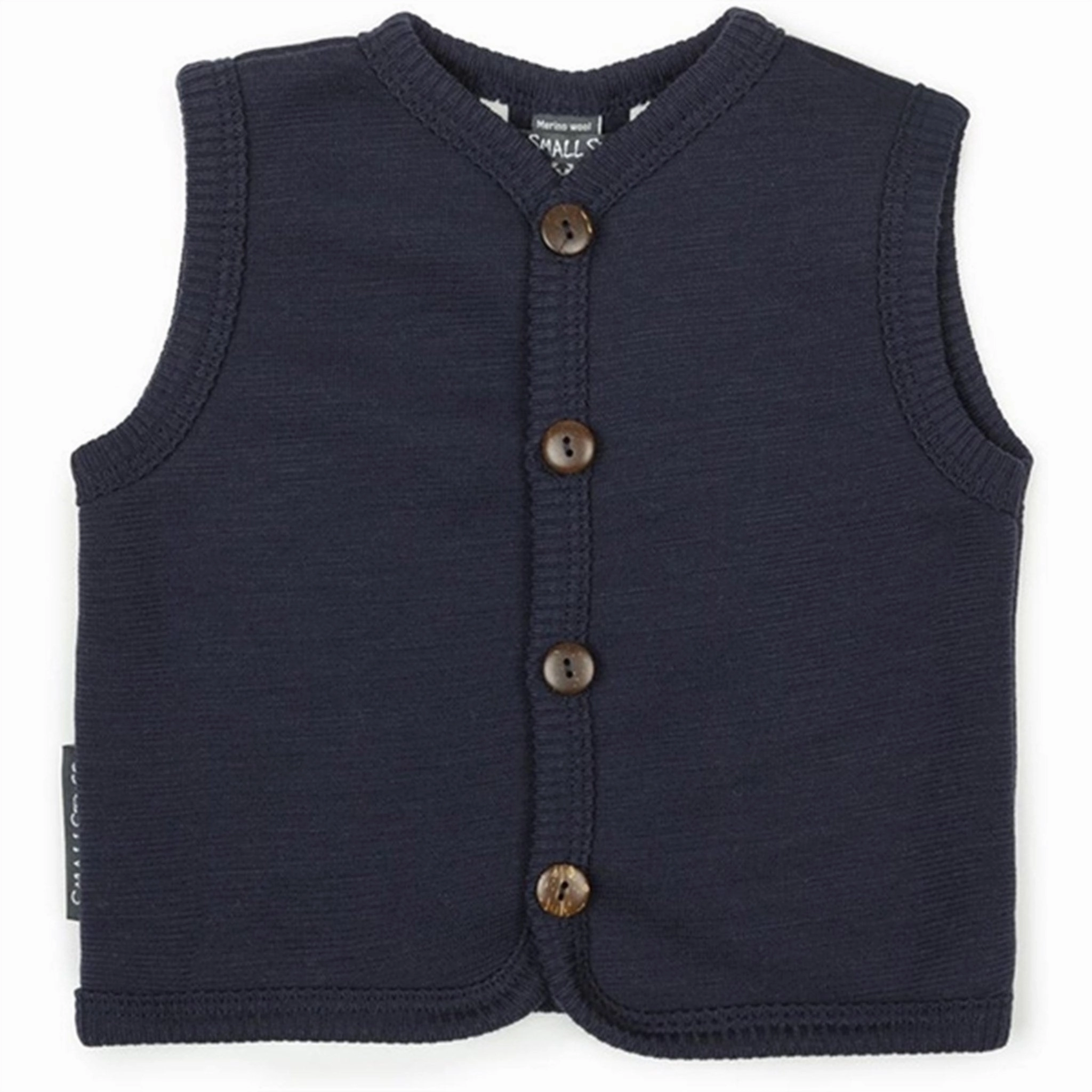 environment Smallstuff Wool Vest with Buttons Navy