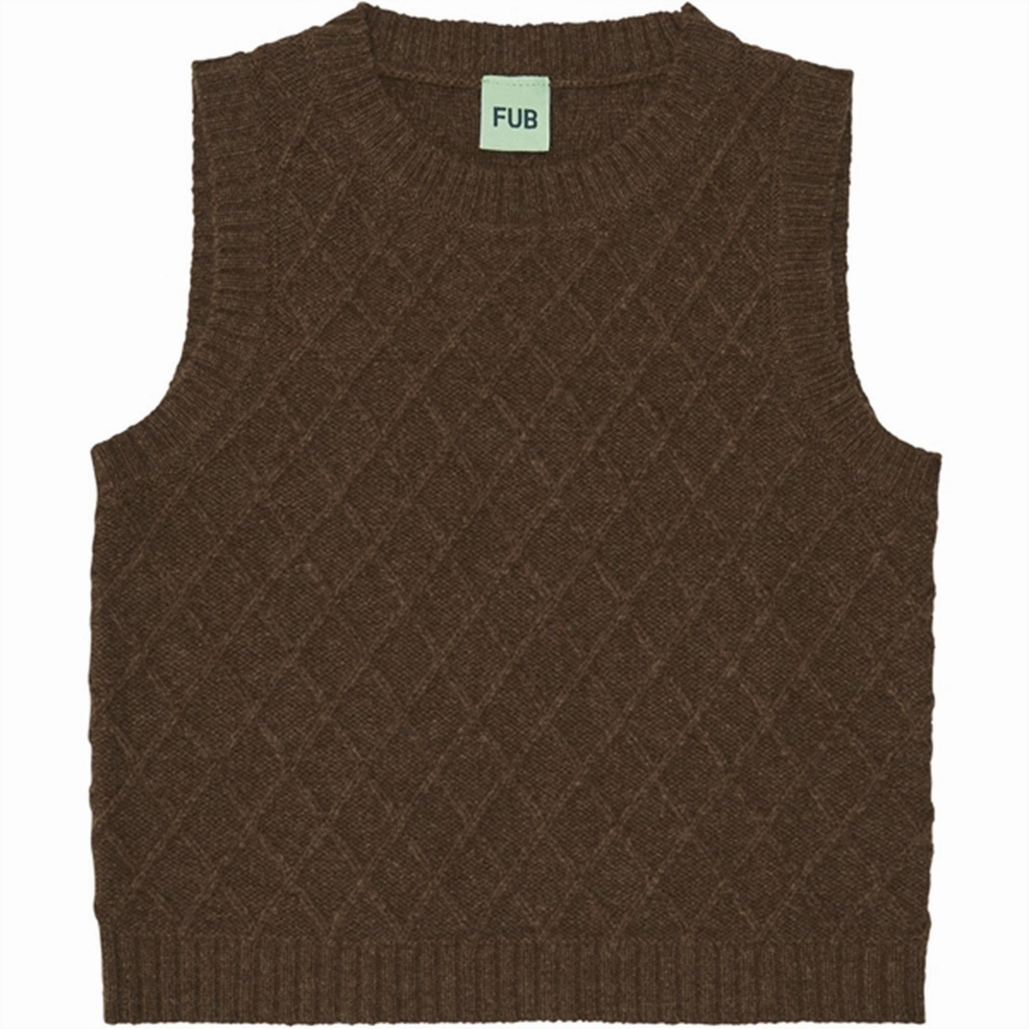 FUB Lambswool Vest Amber Checkered