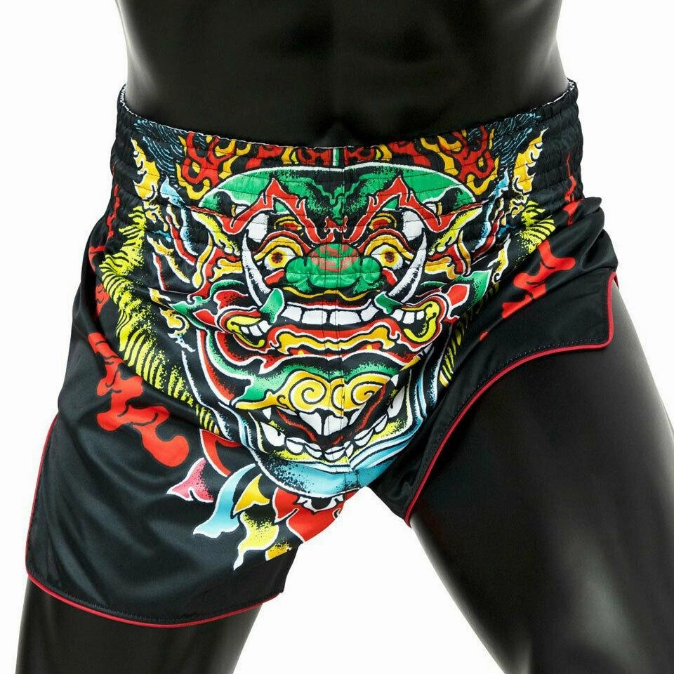 Fairtex Muay Thai Shorts Mens Kabuki Handmade Black Smooth Fabric