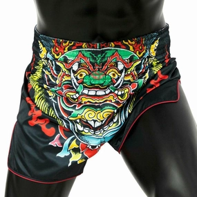 Fairtex Muay Thai Shorts Mens Kabuki Handmade Black Moisture Wicking Material City Shorts